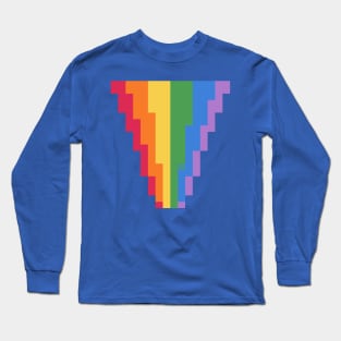 Dripping Rainbow Pixel Art Long Sleeve T-Shirt